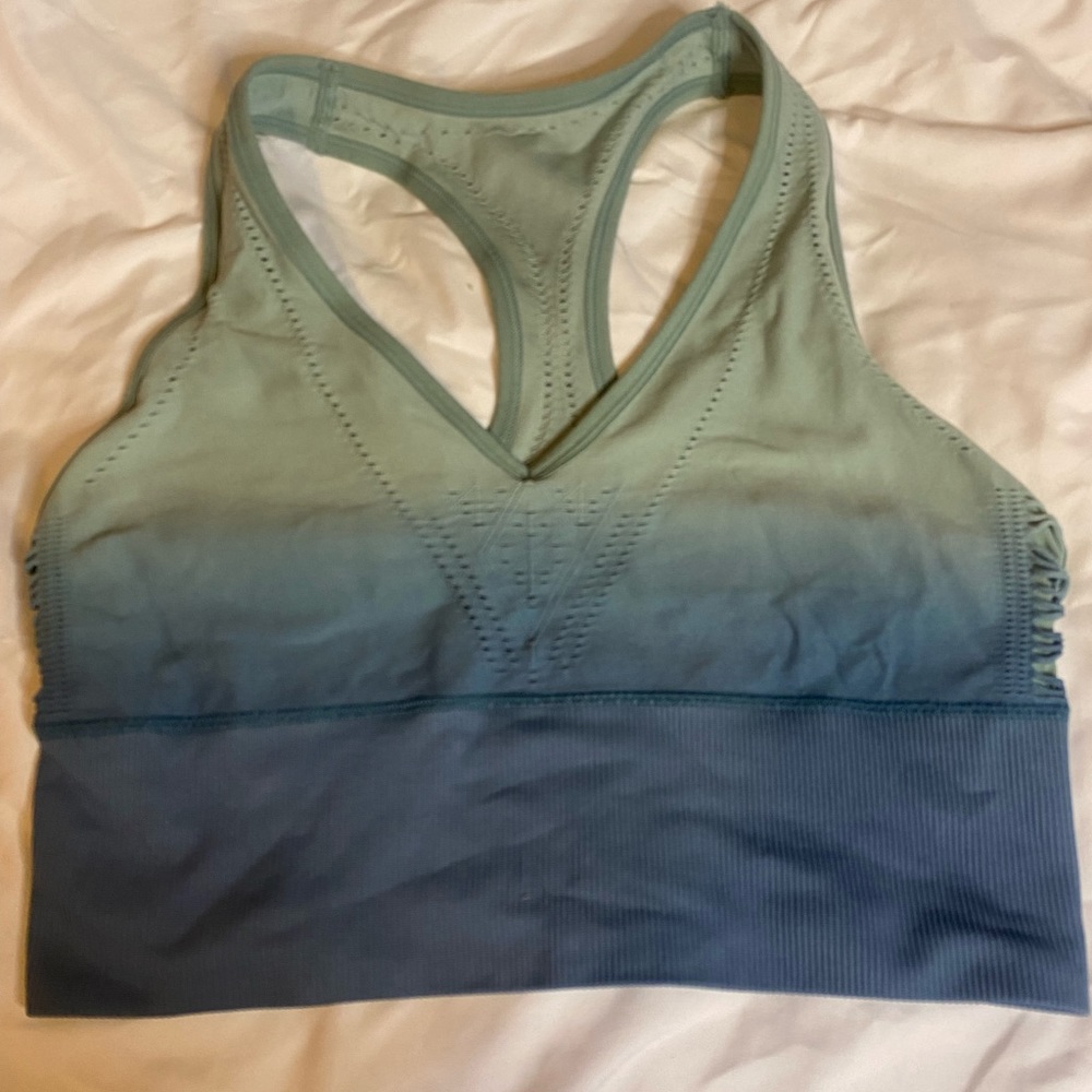 Blue and green ombré PINK SPORT sports bra